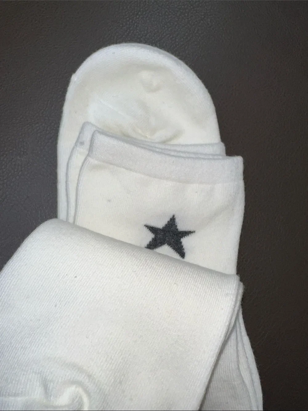Anthropologie Ivory Red Heart Black Star Knit Icon Cotton Blend Trouser Socks